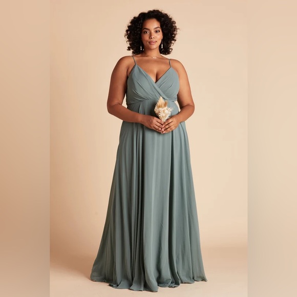 NEW Birdy Grey Kaia Chiffon Sea Glass Lined Long Dress Size Extra Large Pockets - Picture 4 of 16